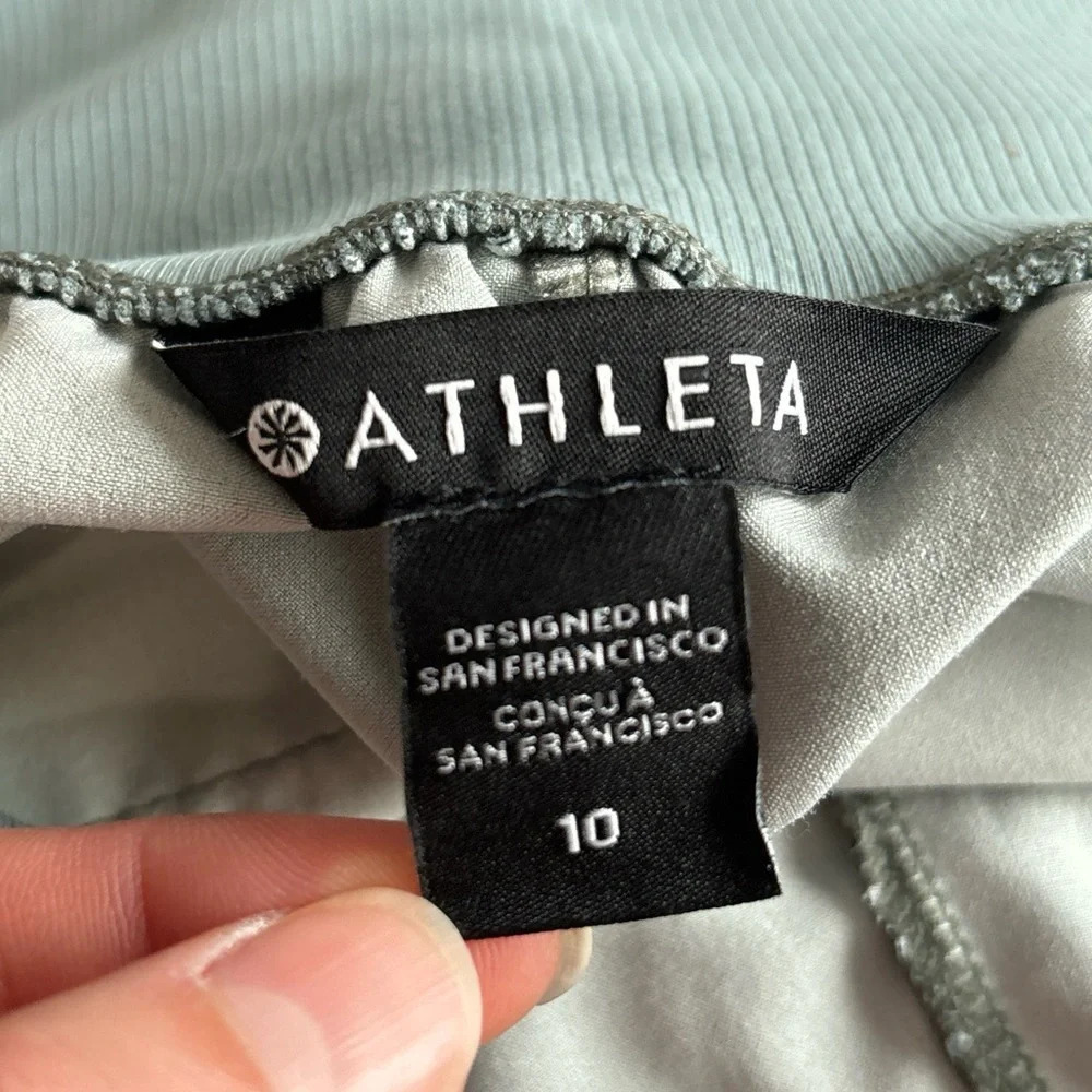 Athleta Nolita Slim Tapered Crop Pant Denali Minimalistic Green Gray Size 10 - Picture 10 of 16